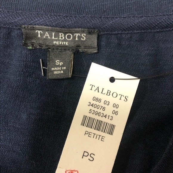 TALBOTS NAVY TIER Belted DRESS SIZE Small Petite NWT - Picture 4 of 7